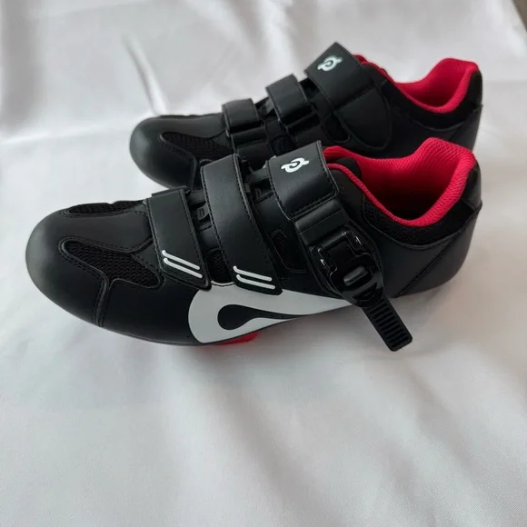 Peloton Black & Red Cycling Shoes with Cleats - Size 39 - Picture 7 of 12